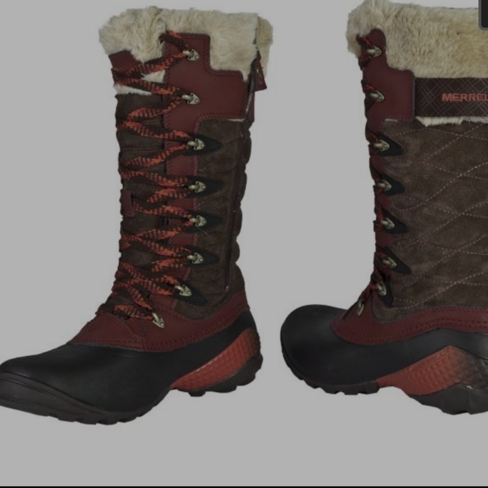 Merrell Winterbelle Mahogany winter hiking Boots 10 - Picture 8 of 14
